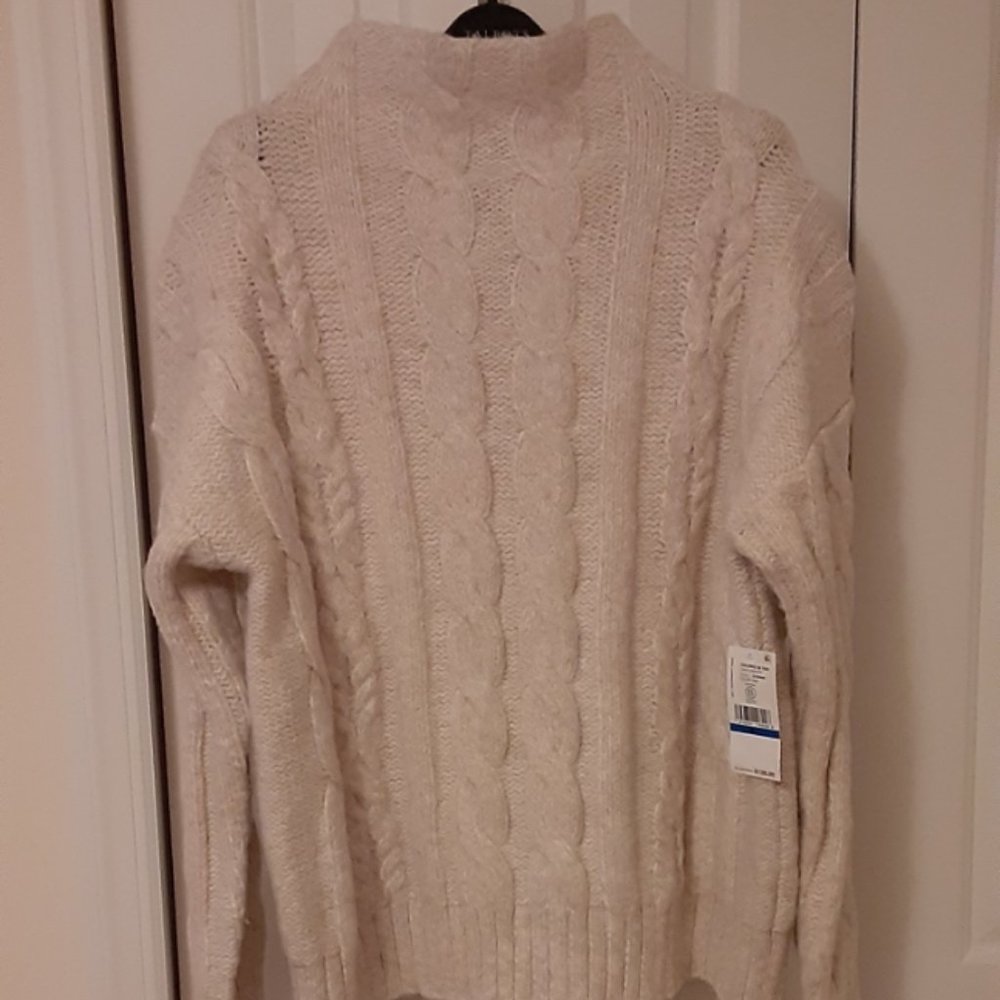 Ivory Karen Kane Cable Knit Sweater